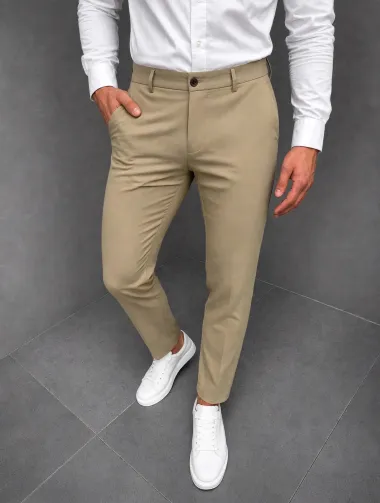 Pantaloni barbati casual bej C001